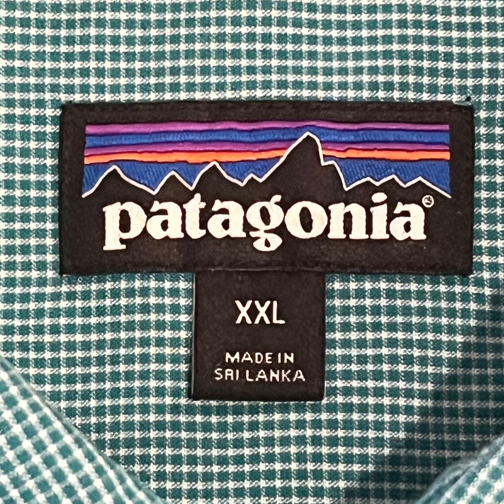 Patagonia Shirt Mens XXL Teal Vented S/S B/U Organic Cotton Hiking Fishing - Picture 5 of 11